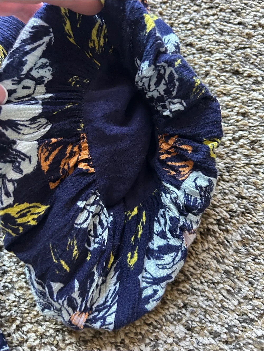 NWOT Free People Mirabella Blue Floral Wrap Top Puff Sleeve Blouse Women’sSize M